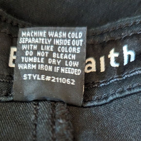 Blue Faith Rhinestones Mid Rise Stretch Straight Leg Black Jeans. Women's 12 - Picture 5 of 5